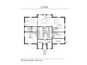 Коттедж 260м², 2-этажный, на длительный срок,