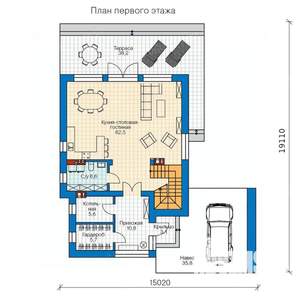 Коттедж 262м², 2-этажный, участок 7 сот.