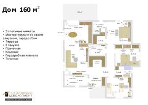 Коттедж 161м², 1-этажный, участок 9 сот.