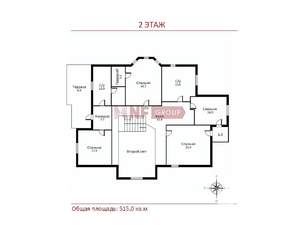 Коттедж 515м², 3-этажный, участок 22 сот.