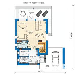 Коттедж 262м², 2-этажный, участок 7 сот.