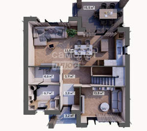 Дом 160м², 2-этажный, участок 6 сот.  