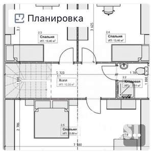 Дом 128м², 2-этажный, участок 6 сот.  