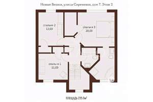 Дом 235м², 3-этажный, участок 7 сот.  