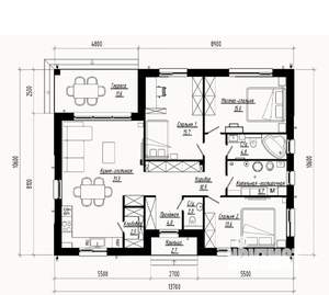 Коттедж 120м², 1-этажный, участок 10 сот.  