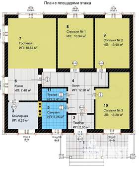 Дом 160м², 1-этажный, участок 7 сот.  