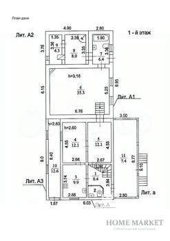 Дача 150м², 2-этажный, участок 6 сот.  