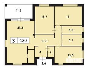 Коттедж 120м², 1-этажный, участок 6 сот.  