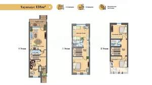 Таунхаус 190м², 3-этажный, участок 3 сот.  
