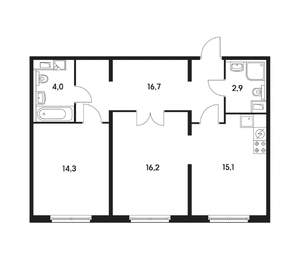 2-к квартира, на длительный срок, 70м2, 6/24 этаж