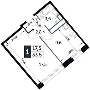 1-к квартира, на длительный срок, 35м2, 5/22 этаж