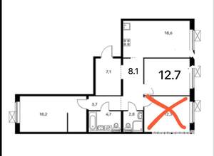 2-к квартира, на длительный срок, 73м2, 11/13 этаж