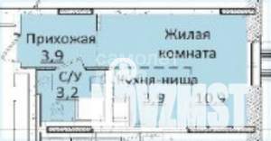 Студия квартира, на длительный срок, 22м2, 8/17 этаж