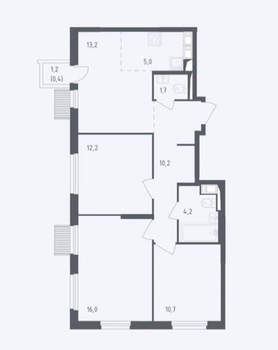 3-к квартира, на длительный срок, 76м2, 12/17 этаж