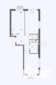 2-к квартира, на длительный срок, 56м2, 8/17 этаж