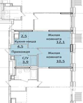 2-к квартира, на длительный срок, 33м2, 2/17 этаж