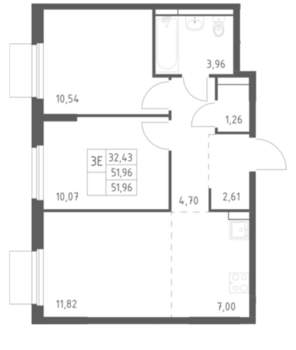 3-к квартира, на длительный срок, 55м2, 14/17 этаж