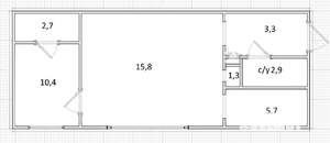 2-к квартира, на длительный срок, 43м2, 1/5 этаж