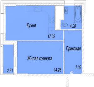 1-к квартира, на длительный срок, 48м2, 14/25 этаж