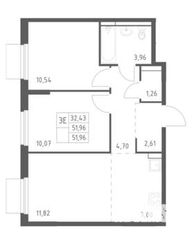3-к квартира, на длительный срок, 55м2, 14/17 этаж
