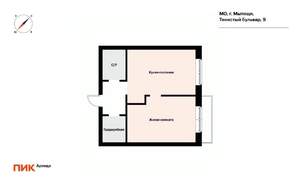 1-к квартира, на длительный срок, 32м2, 3/5 этаж