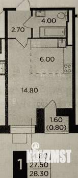 Студия квартира, на длительный срок, 28м2, 8/18 этаж
