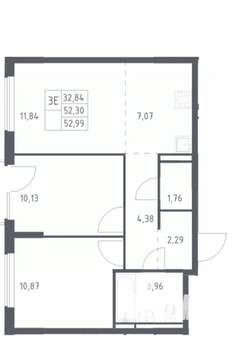 2-к квартира, на длительный срок, 50м2, 2/17 этаж