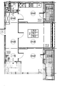 2-к квартира, на длительный срок, 62м2, 14/16 этаж