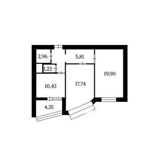 2-к квартира, на длительный срок, 64м2, 6/22 этаж