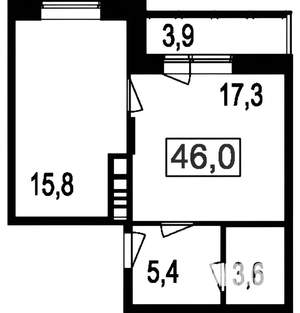 2-к квартира, на длительный срок, 40м2, 4/7 этаж