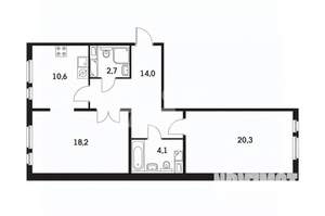 2-к квартира, на длительный срок, 70м2, 10/20 этаж