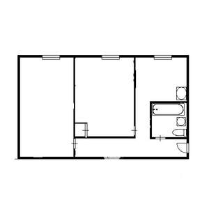 2-к квартира, на длительный срок, 46м2, 1/5 этаж