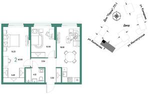 2-к квартира, вторичка, 61м2, 2/25 этаж