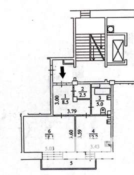 1-к квартира, вторичка, 48м2, 4/14 этаж