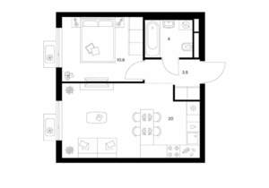 1-к квартира, вторичка, 38м2, 24/25 этаж
