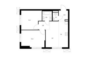 2-к квартира, вторичка, 51м2, 20/24 этаж