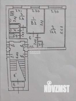 2-к квартира, вторичка, 39м2, 1/5 этаж