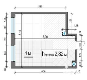 1-к квартира, строящийся дом, 38м2, 12/23 этаж