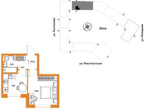 1-к квартира, вторичка, 30м2, 19/25 этаж
