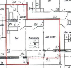 2-к квартира, вторичка, 66м2, 18/22 этаж