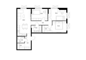 3-к квартира, вторичка, 82м2, 24/24 этаж