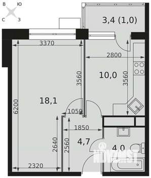 1-к квартира, вторичка, 38м2, 12/17 этаж