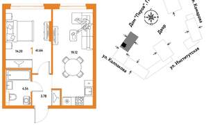 1-к квартира, вторичка, 42м2, 18/6 этаж