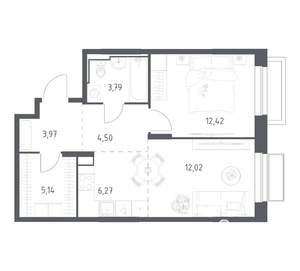 1-к квартира, вторичка, 48м2, 23/24 этаж