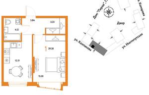 1-к квартира, вторичка, 39м2, 9/6 этаж