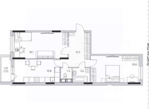 2-к квартира, вторичка, 65м2, 3/9 этаж