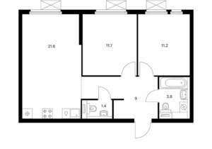 2-к квартира, вторичка, 59м2, 13/25 этаж