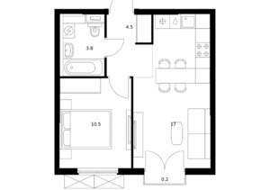 1-к квартира, вторичка, 36м2, 7/24 этаж
