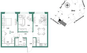 2-к квартира, вторичка, 61м2, 15/6 этаж