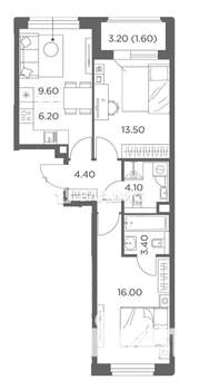 3-к квартира, вторичка, 59м2, 14/23 этаж